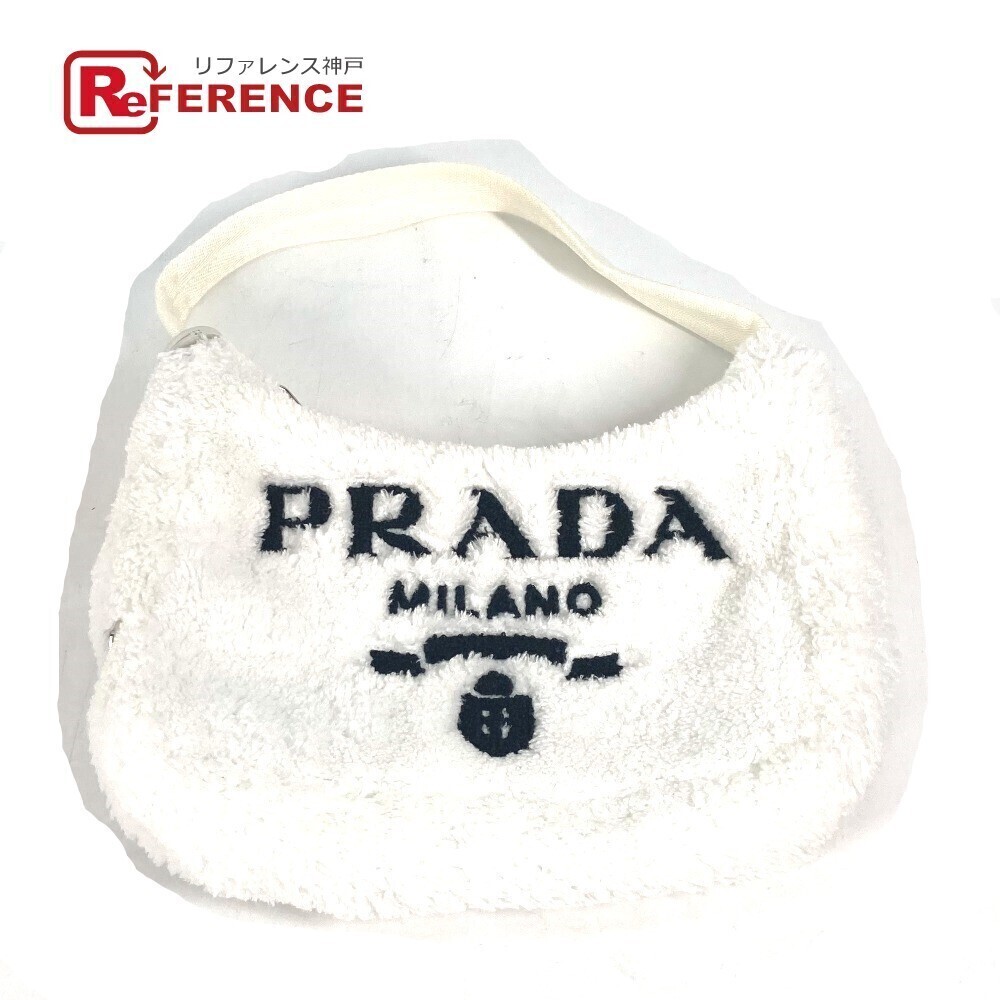 PRADA Re Edition SPUGNA Bag Handbag Shoulder Terry Tote White